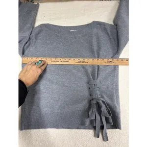 Club Monaco Grey Gray Cashmere Sweater Size S Luxurious Luxury Tie‎ Detail thumbnail 7