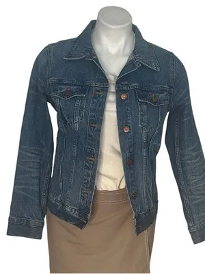 MADEWELL The Jean Jacket Pinter Wash Denim Trucker Jacket Size Medium thumbnail 6