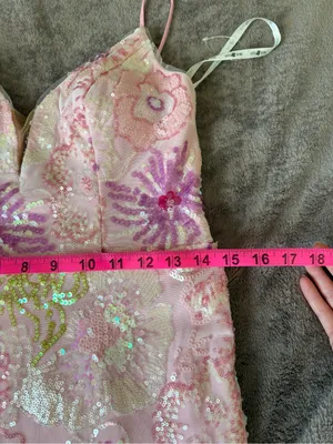 Jules And Cleo Floral Sequin Spaghetti Strap Sheath Maxi Dress thumbnail 9