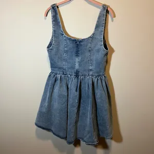 12th Tribe Denim Corset Mini Dress Blue Medium Wash XL NWT Country Western thumbnail 7