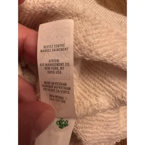 Offline By Aerie Sweatshirt Ruched Front Long Sleeve Vneck Thumbholes Beige XL thumbnail 8