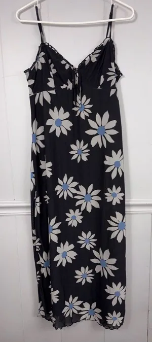 American Eagle AE Floral Daisy Mesh Midi Slip Dress Large Preppy Spring Summer thumbnail 1