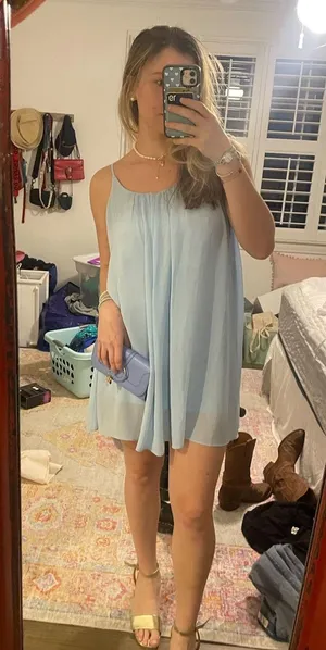 Free People Mini Blue Dress thumbnail 2