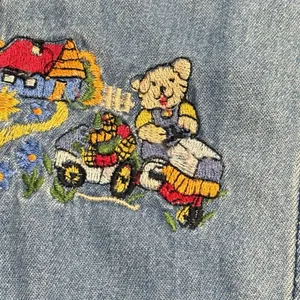 Vintage Way To Go Blue Denim Button Down Women’s S Embroidered Shirt Cottagecore thumbnail 13