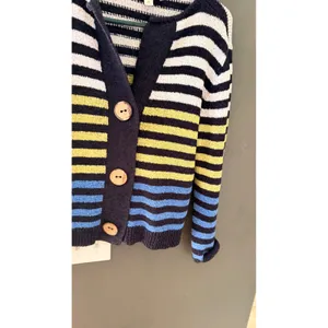 Norm Thompson Vintage Striped Button Front Cardigan Sweater‎ Blue Lagen Artsy thumbnail 4