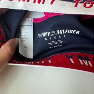 Nwt Tommy Hilfiger sport magenta strappy cross back sport bra size small thumbnail 6