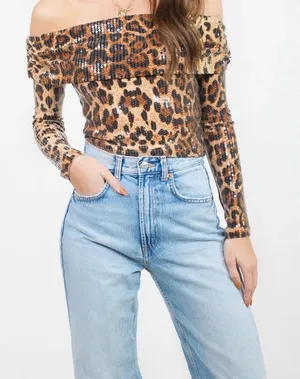 Sisterology sparkly cheetah top Brown Size XS thumbnail 1