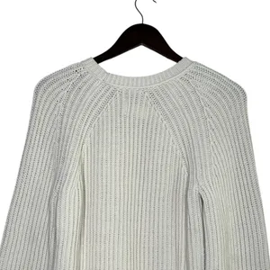 J.Crew Chunky Ribbed Crewneck Long Sleeve Pullover Sweater Stretch M Cream thumbnail 6