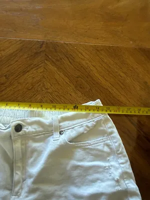 Aerie White Jean Shorts thumbnail 4