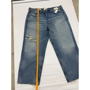 Universal Thread 90s Baggy Jeans size 16 Short Medium Wash Patchwork Distressed thumbnail 5