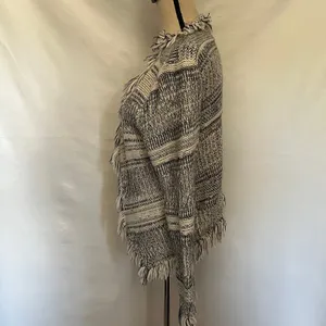 Y2K Dolce Cabo Boho Fringe Cardigan Womens Sz L Festival Hippie Olsen Twin Indie thumbnail 4