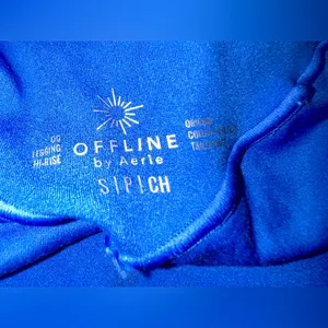 NWOT OFFLINE BY AERIE ruched booty lift leggings in blue and‎ black - size small thumbnail 5