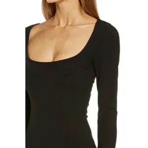 Skims Soft Lounge Long Sleeve Dress in Black thumbnail 2