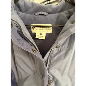 Columbia Parka Women‎ M Blue Hooded Fleece Lined Colorblock Zip Jacket thumbnail 3
