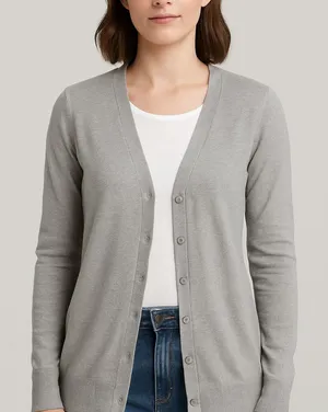 Merona Light Gray Button Front Cardigan‎ thumbnail 1