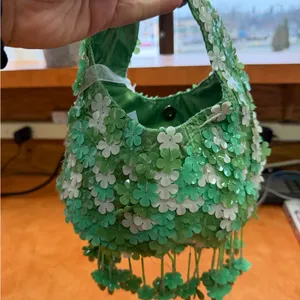Handcrafted in India Floral Embellished Mini Bag in Green - Viral TJ Maxx Bag thumbnail 5