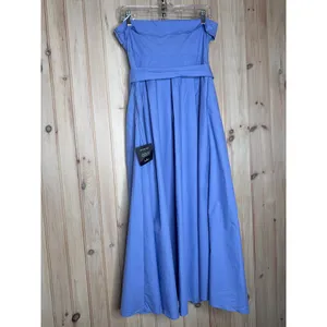 NWT Lulus Trendsetting Choice Periwinkle Strapless Midi Dress With Pockets Sz L thumbnail 7