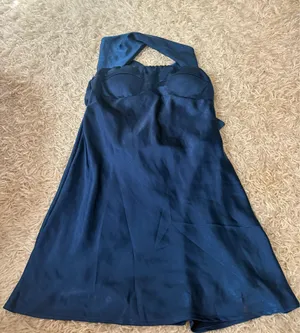 Vubiya Satin Mini Dress Blue Size XL thumbnail 2