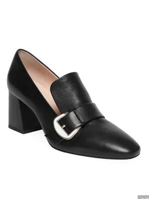 EUC Kate Spade Leather Alia Heels Black Silver Buckle Size 6.5 thumbnail 2