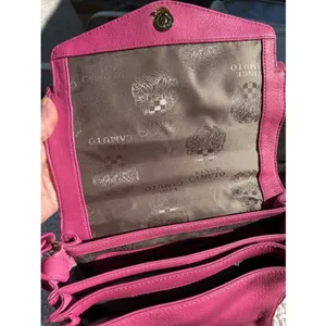 Vince Camuto Pink Pebbled Leather Crossbody Satchel Bag Gold Hardware Top Handle thumbnail 11