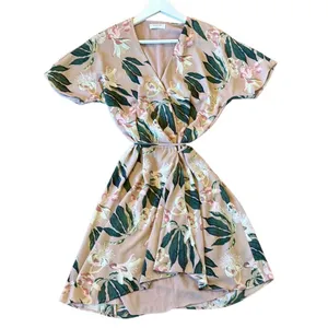 Aritzia Babaton Wallace pink floral faux wrap dress small thumbnail 4