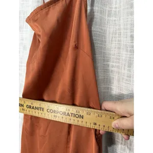 Pretty Little Thing Rust Strappy Back Satin Maxi Hi Low Tassel Hem Dress Size 4 thumbnail 8