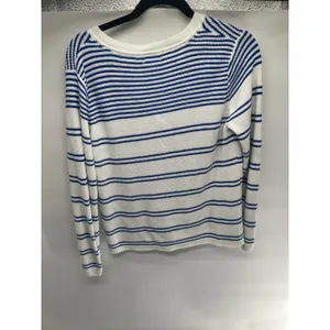 US‎ POLO ASSN WOMEN'S SWEATER NAUTICAL STRIPED V-NECK WHITE BLUE sz LARGE thumbnail 3