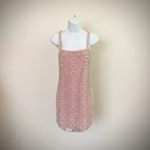 LPA Lelia beaded Mini dress bubble pink Size M thumbnail 3