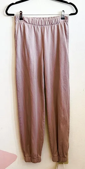 Brandy Melville Sweatpants Mauve Womens‎ One Size Jogger Elastic Athleisure thumbnail 1