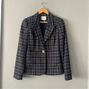 Court and Rowe Navy Peak‎ Lapel Check Plaid Blazer thumbnail 3