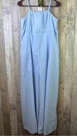 OOTD Rocks XL Light Blue Capri Wide Leg Sleeveless Jumpsuit Adjustable S… thumbnail 1