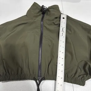 Collusion Womens Full Zip Short Cropped Jacket Sz 2 High Neck Long Sleeve Green thumbnail 11