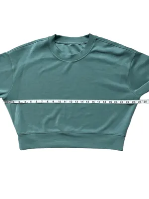 Lululemon Perfectly Oversized Crop Crew Softreme Sweatshirt Green Size 4 thumbnail 7