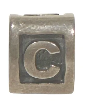 PANDORA 925 Sterling Silver Charm ALPHABET LETTER‎ Initial C thumbnail 1