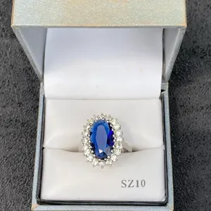 💎💙 NWT NIB New Directions Princess Diana Style Size 10 Sapphire Blue Style Cubic Zirconia Crystal Ring $20.00 💙💎 thumbnail 2