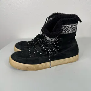 Toms Black‎ Lace Up Winter Shoes Size 9.5 thumbnail 3