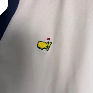 Masters Peter Millar Womens XL Golf Polo Shirt White Navy V-Neck BP19T195-001 thumbnail 3