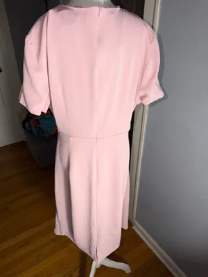NWT Ruched Wrap Midi Dress in Blush Pink thumbnail 7