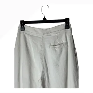 Oak + Fort Pants Women 4‎ Ivory Linen Blend Pleated Crossover High Waist Preppy thumbnail 4