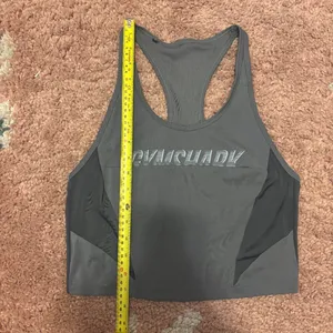 Gymshark Turbo Vest Crop Halter Top Womens Gray Black Performance Athletic READ thumbnail 6