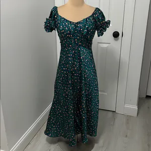 Hello Molly Spiced Ginger Medley Green Leopard Maxi Dress thumbnail 3