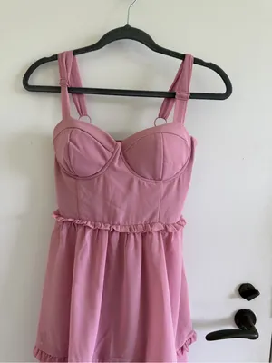 Lulus Pink Bustier Lace-Up Maxi Dress NEW NWT event tiered homecoming thumbnail 5