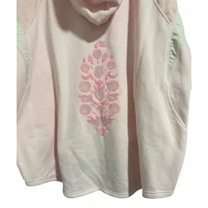 Free People‎ Movement Racing Striped Hoodie Heirloom Pink Women's Size Medium thumbnail 6