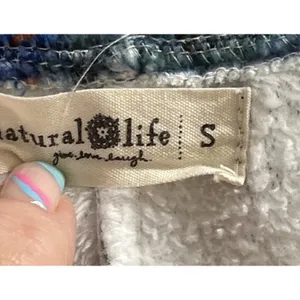 Natural Life Fleece One Piece Lounge Comfort Pajamas Blue Patchwork SO SOFT S/M thumbnail 8
