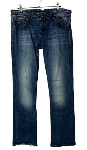 Vigoss Dark‎ Wash Mid Rise The Chelsea Boot Bootcut Jeans 11/12 thumbnail 1