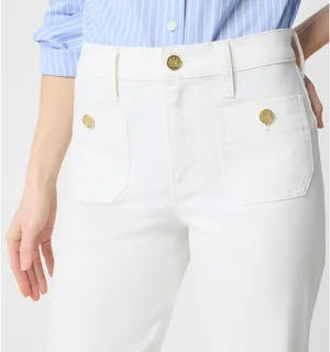 J.Crew White Jeans Full-Length Slim Wide-Leg thumbnail 2