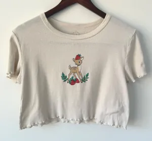PS/LA Los Angeles California Crop‎ Top Cute Deer Strawberry Graphic Size Medium thumbnail 1