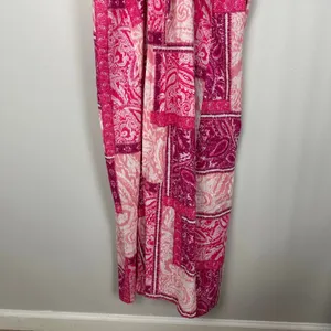Zara Patchwork Paisley Cotton Maxi Dress Cutout Side M Pink NWT Blogger Favorite thumbnail 6