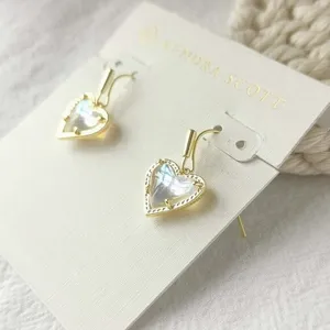 Kendra Scott Ari Heart Gold Dichroic Glass Earrings thumbnail 2