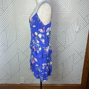 Lovers + Friends Teresa Floral Ruffle Mini Dress in Feeling Blue Size‎ US XL thumbnail 7